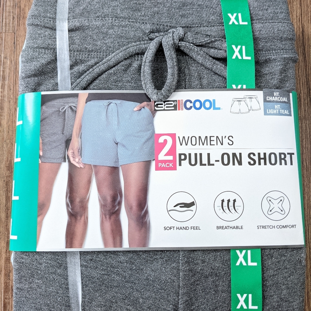 XL, 32 Degrees Ladies' 2-Pack Shorts